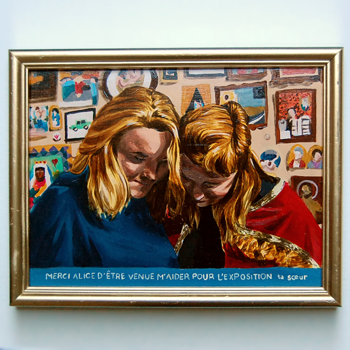 Ex-voto merci à sa soeur pour l'exposition à la galerie Sometimestudio
