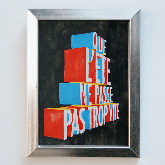 Ex-voto aquarelle typographie pour que l'ete ne passe pas trop vite