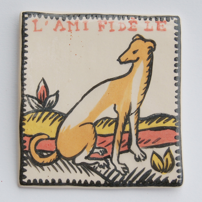 ex-voto ceramique emaillee amulette chien cadeau ami témoignage amitié