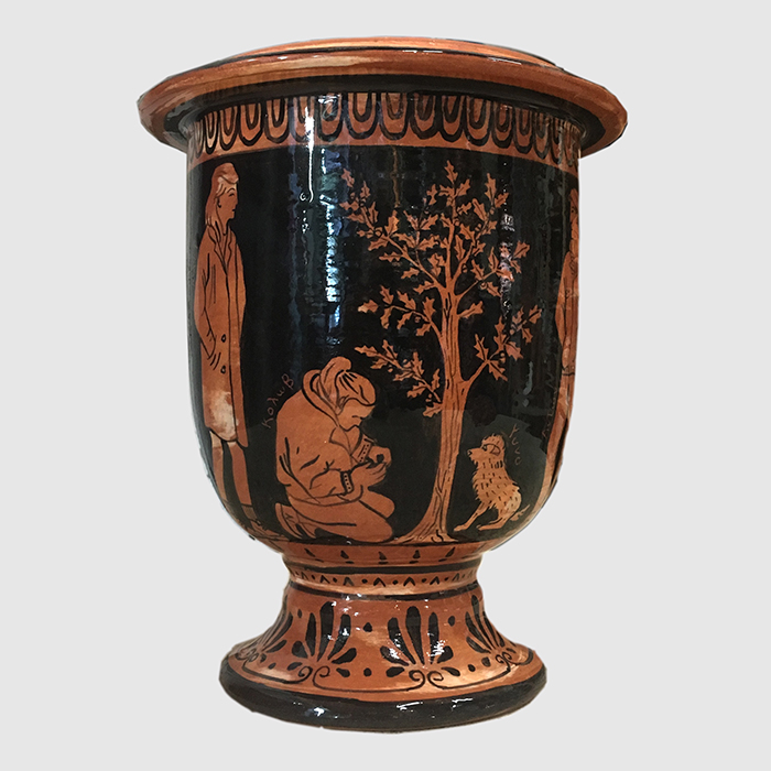 Ex voto souvenir voyage vase grec fabrication saucisse poussoir recherche truffes chien